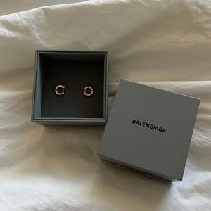 Balenciaga force striped earrings gold